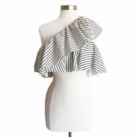 AMUR Tops - AMUR Jessica Off White Single Shoulder Top Sz M